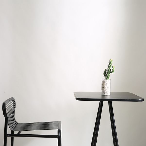 Square Industrial Bar Table Set 1/2 Pieces Counter Table with Iron High Stools