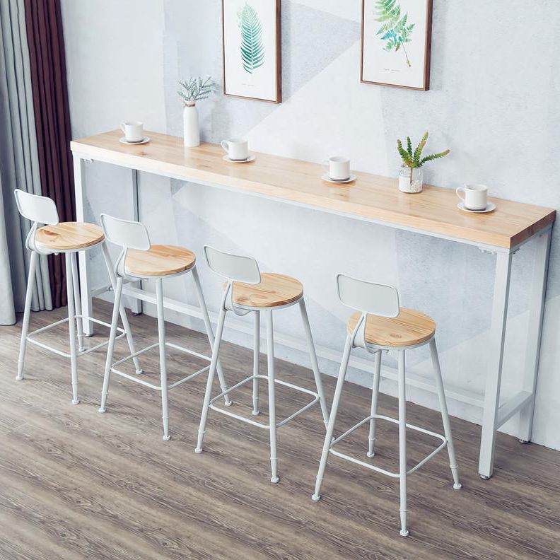 Solid Wood Counter Stool Contemporary Armless Stool for Living Room