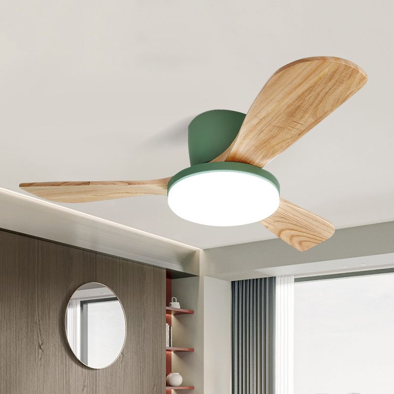 Colorful LED Ceiling Fan Light Fixture Nordic Ceiling Flush Mount for Kids' Room