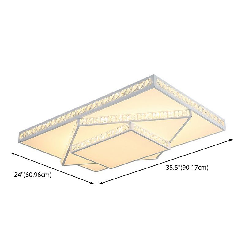Stagger Geometric LED Ceiling Light in Modern Creative Style Crystal Flush Mount with Acrylic Shade