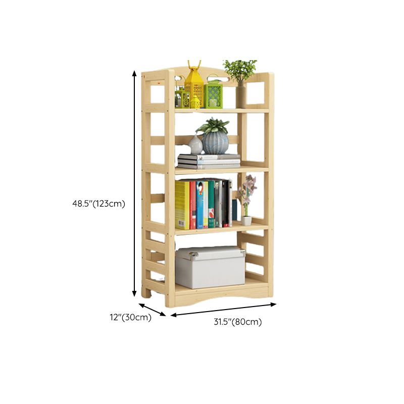 Etagere Vertical Modern Book Shelf Natural Wooden Shelf Bookcase for Study Room