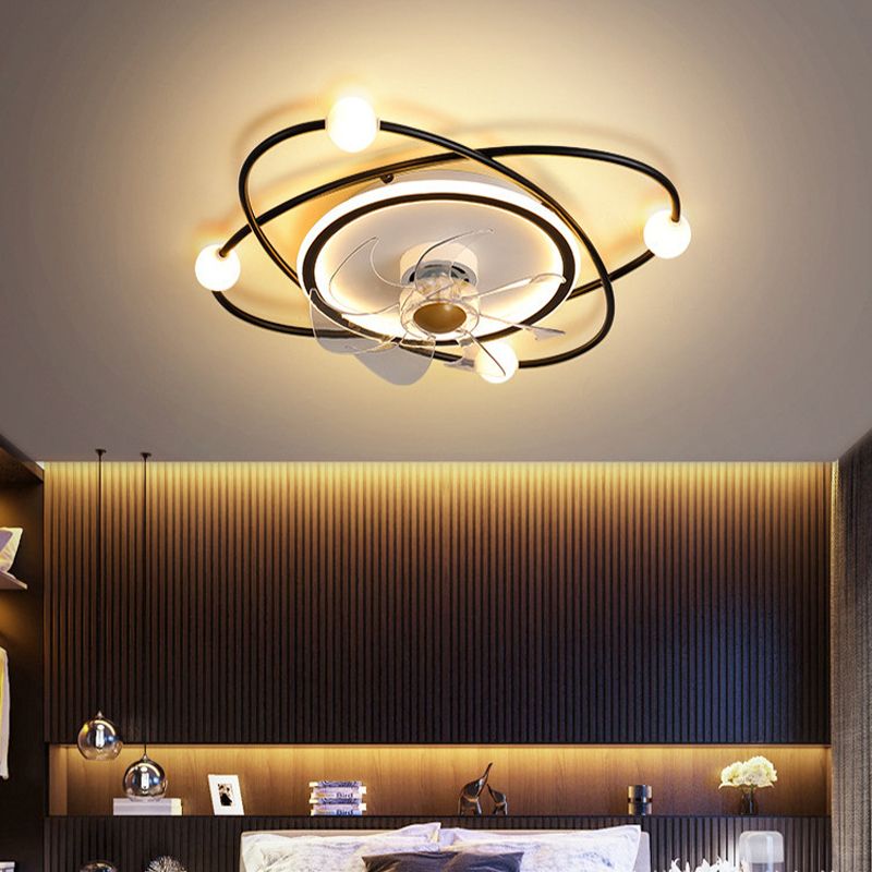 Moderne stilvolle runde Lüfterleuchte Acrylschlafzimmer LED Semi Flush Mount Lampe