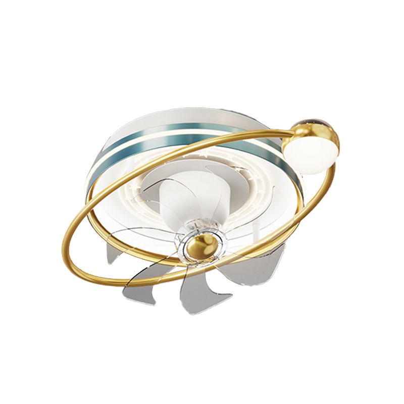 Modern LED Geometric Fan Light White and Gold Ceiling Fan Light