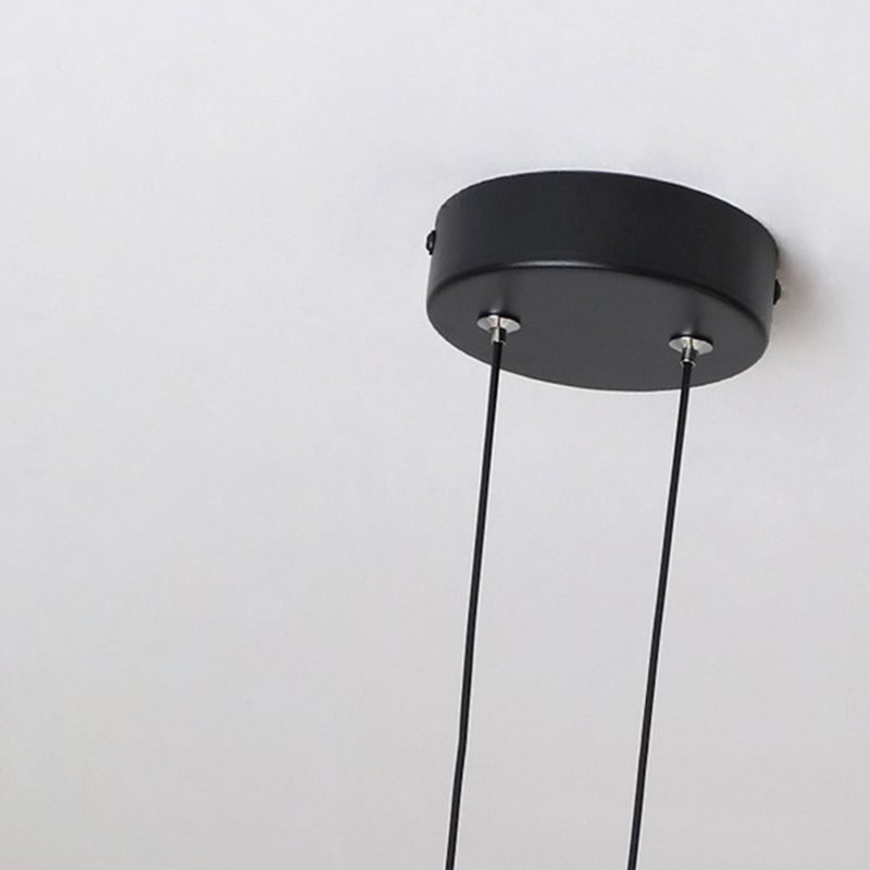 Black Geometric LED Pendant Light in Modern Concise Style Aluminium Hanging Lamp with Acrylic Shade