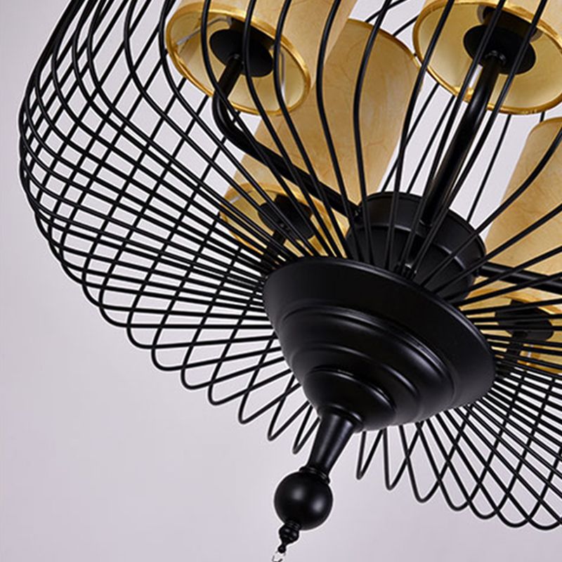 19.5 "/23.5" de ancho 5 luces lámparas de metal lámpara lámpara cilindro tradicional casa de té colgante colgante
