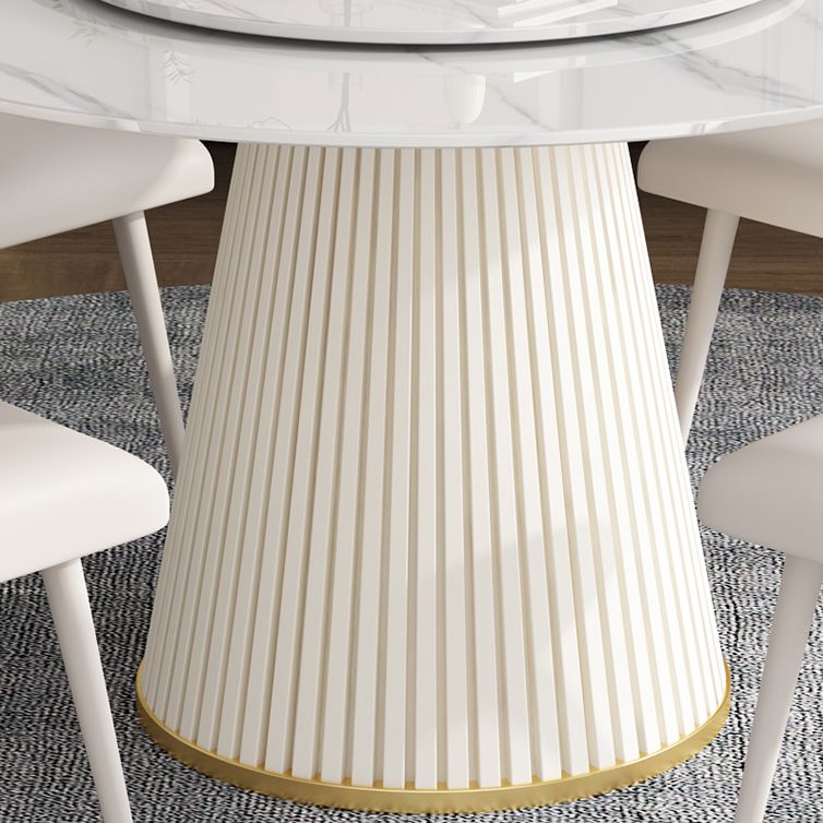 Mesa de comedor de piedra redonda muebles casuales de pedestal de lujo tradicional