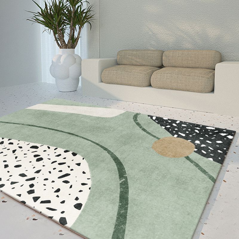 Light Green Modern Rug Blending Color Piece Rug Non-Slip Backing Rug for Living Room