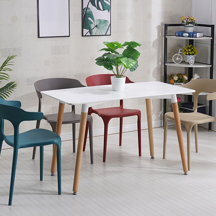 Home Stackable Contemporary Arm Chair Open Back Plastic Dining Room Chair