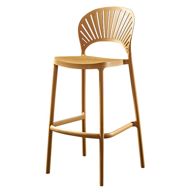 Taburete de bar de estilo escandinavo, taburete individual de plástico con reposapiés para barra de cocina