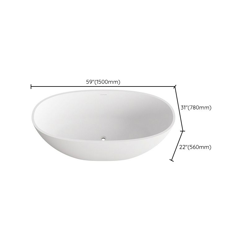 Oval Stone Soaking Bathtub Antique Finish Freestanding Bath Tub
