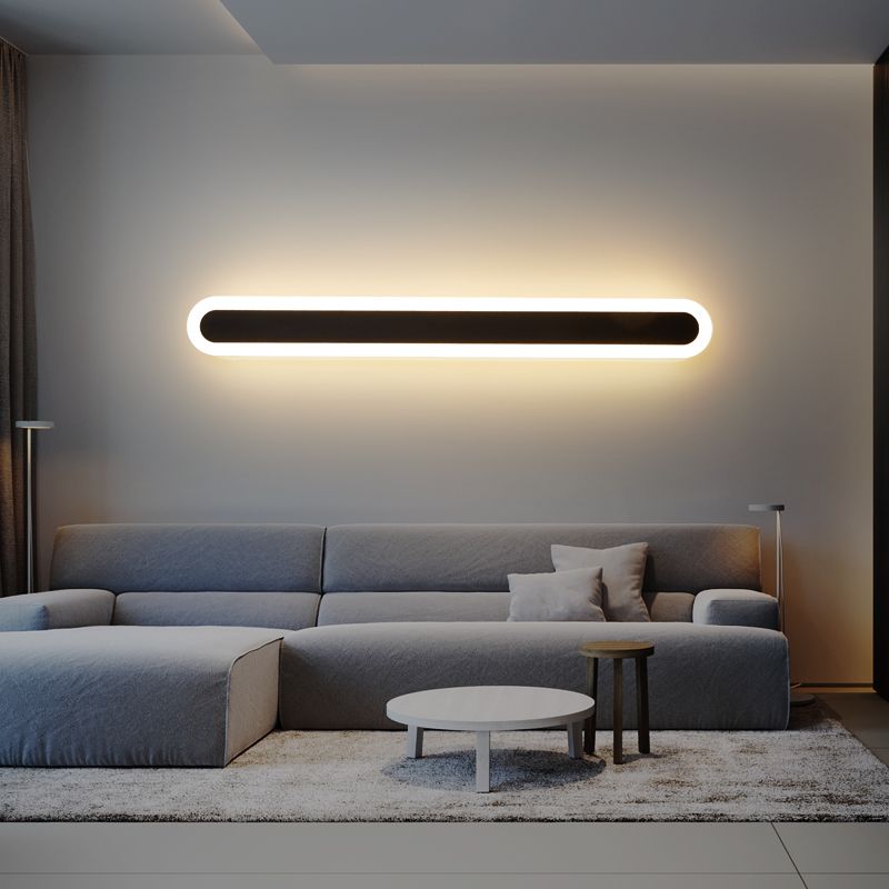 Single Light Linear Shape Wall Lighting Modern Style Metal Wall Lighting Fixtures