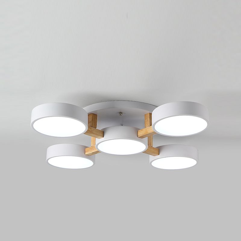 Plafonniers encastrés à LED multi-têtes, luminaire de plafond contemporain