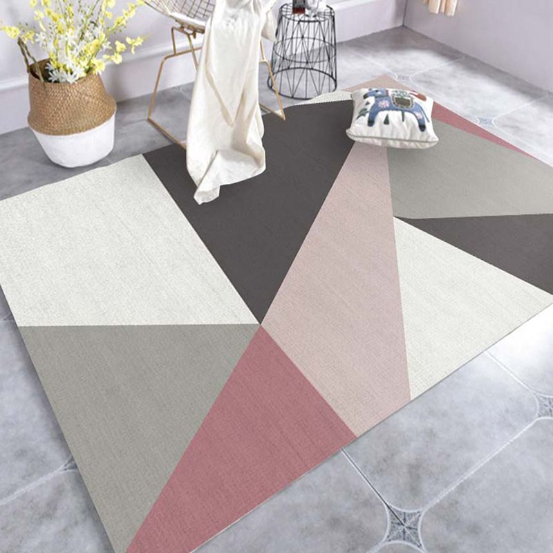 Brown Modern Teppich Polyester Dreieck Teppich Waschbar Teppich für Wohnzimmer