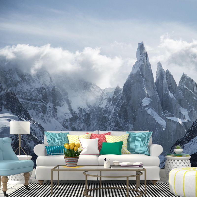 Huge Cloud Mountain Photography Mural Eco-friendly Wallpaper for Home Decor