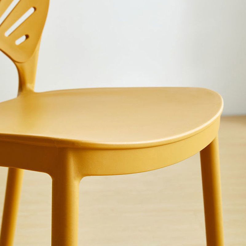 Plastic Dining Chair Modern Style Open Back Dining Side Chair