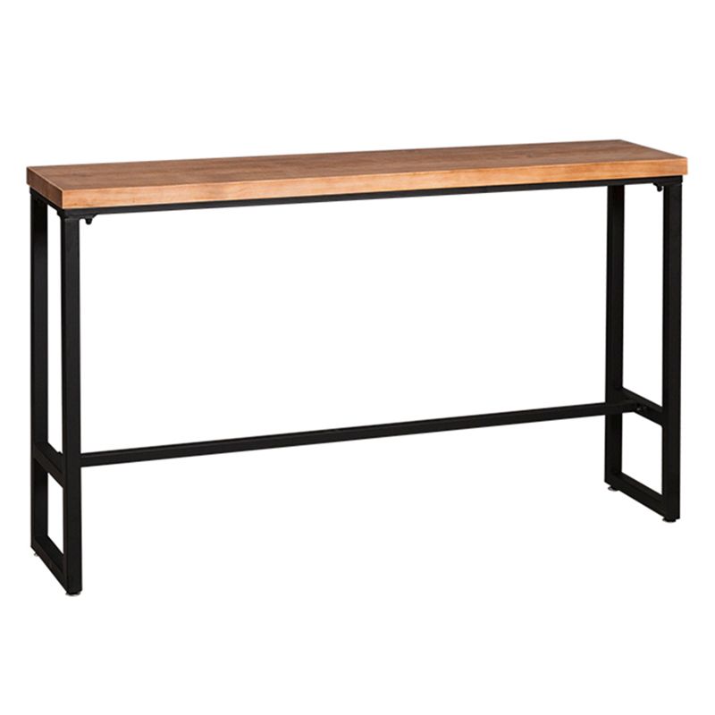 Industrial Rectangle Bar Table Solid Wood Trestle Base Bar Dining Table