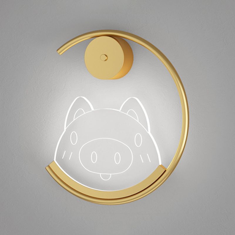 Stile per bambini a forma unica luci da parete in metallo lampade montate