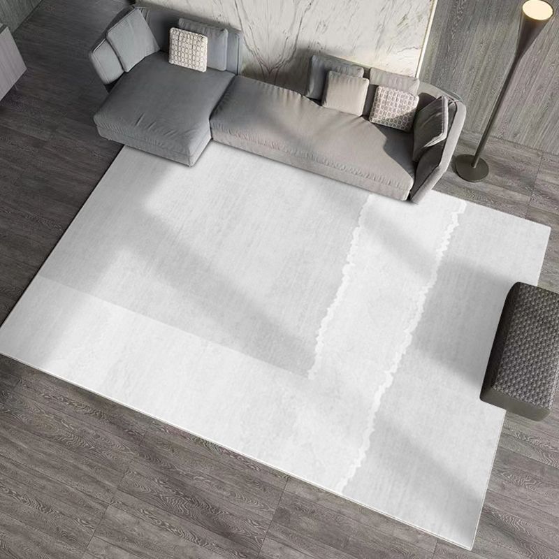 Contemporary Polyster Rectangle Striped Print Living Room Washable Indoor Rug