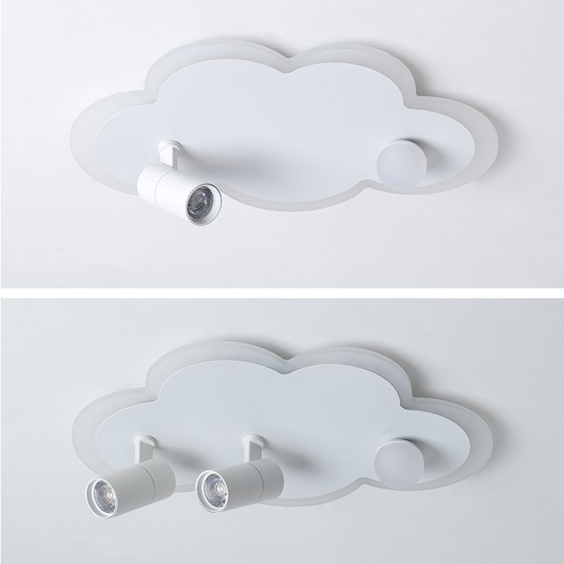 Wolkenform Aluminium LED Flush Mount Modern White Flush Bedroom Ceiling Lights mit Spotlight