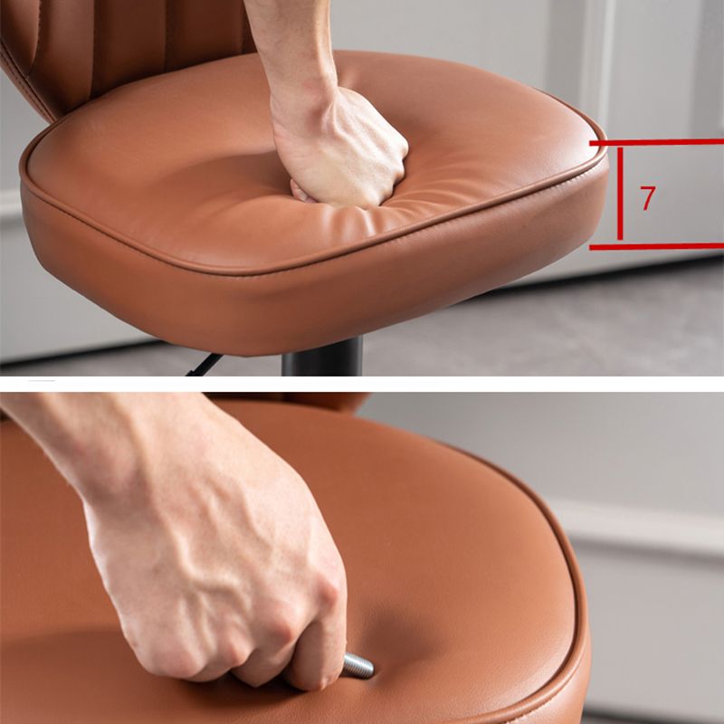 Contemporary Faux Leather Counter Stool Fabric Cushion in Matte Finish for Home