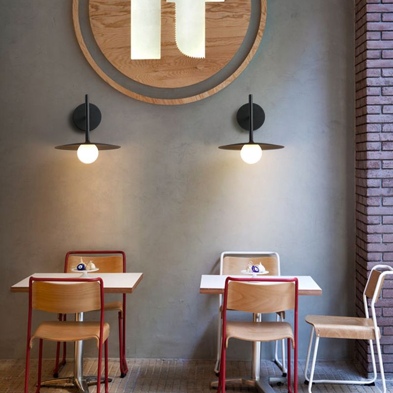 Metal Round Shape Wall Light Nordic Macarons Style 1-Light Wall Light Sconce