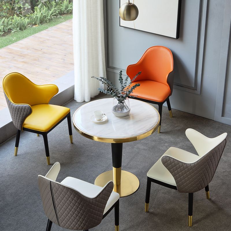 Glam Style Sintered Stone Dining Set 1/2/3/4/5 Pieces Dining Set for Dining Areas