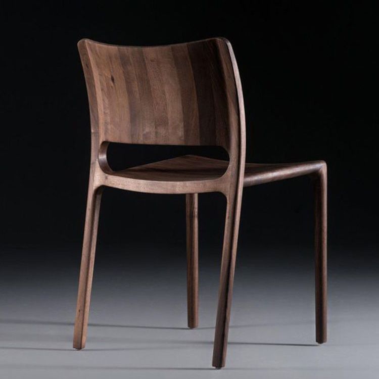 Industrial Home Indoor Side Chair Open Back Dining Wood Chair