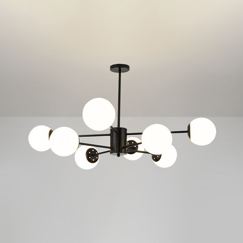Spherical Shape Chandelier Modern Style Glass Multi Light Hanging Lamp for Bedroom