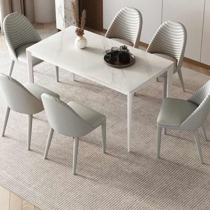 Mesa de comedor rectangle mesa de cena de piedra estilo simplicidad con 4 patas