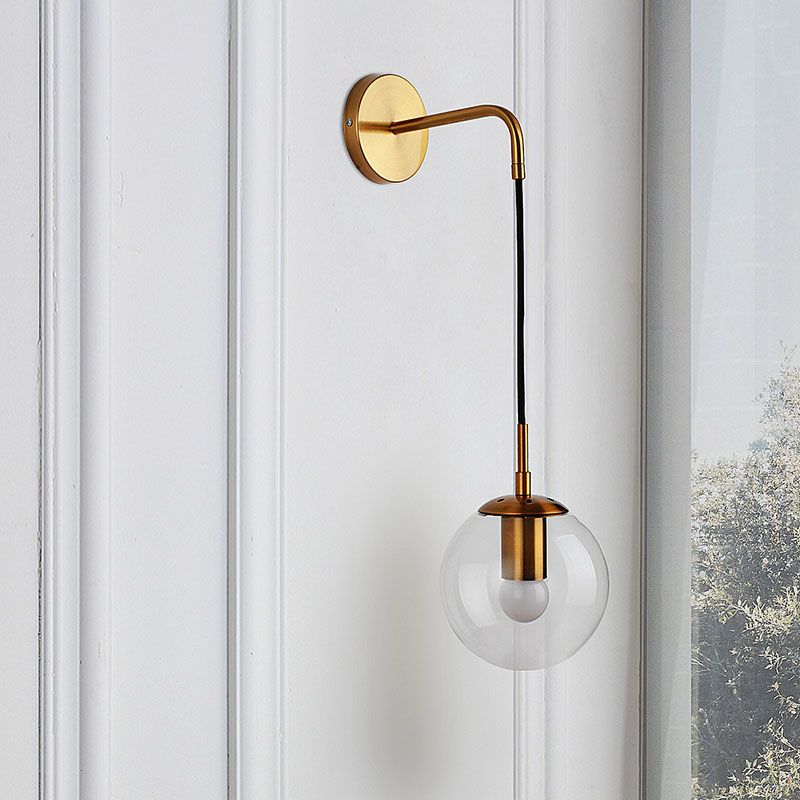 Modern Wall Lamp Household Wall Mount Lighting in Glass Ball Shade for Sitting Room