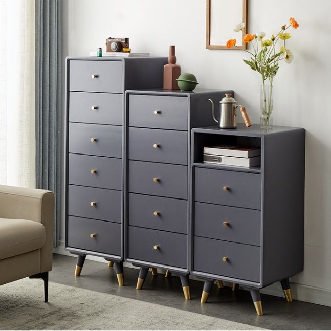 Solid Wood Accent Chest Mid Century Modern 15.7" D Cabinet with Drawers