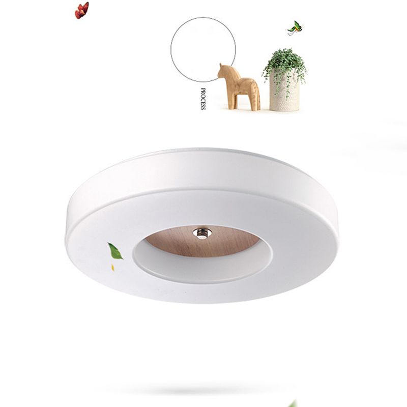 Wooden Circular LED Ceiling Light in Modern Creative Style Acrylic Flush Mount for Living Room