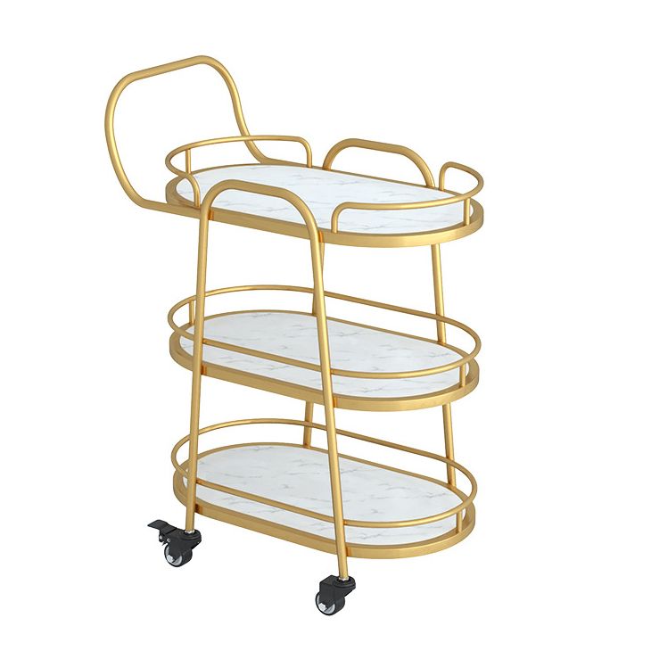 33.46" High Rolling Modern Prep Table Stone Prep Table for Dining Room