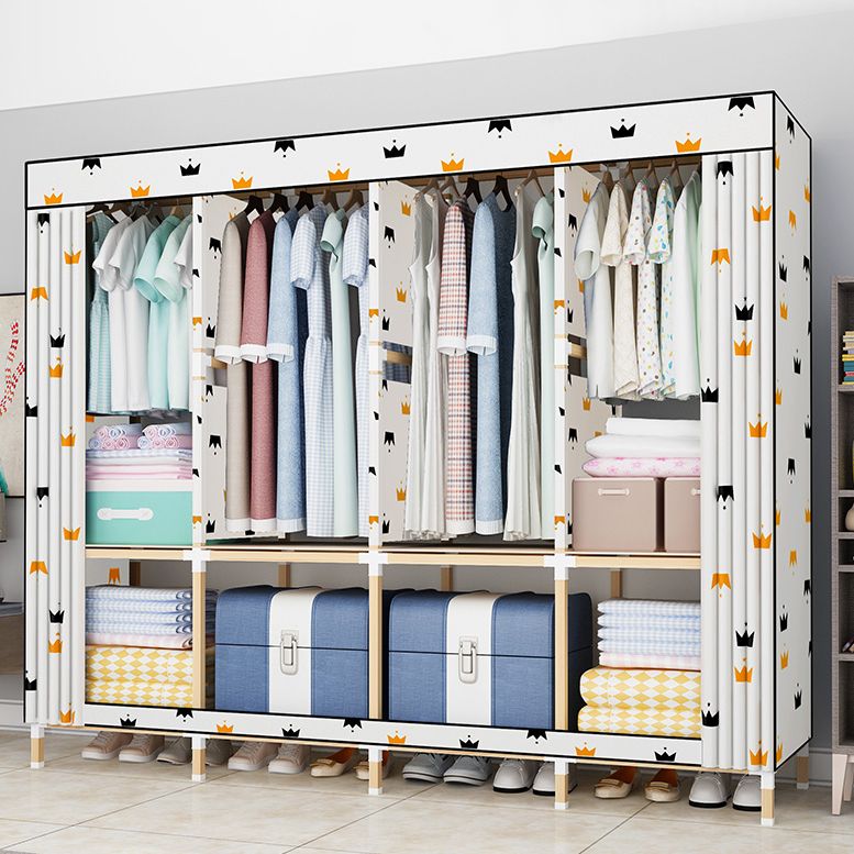 Modern Style Wardrobe Solid Wood 1-Door Wardrobe Closet for Bedroom