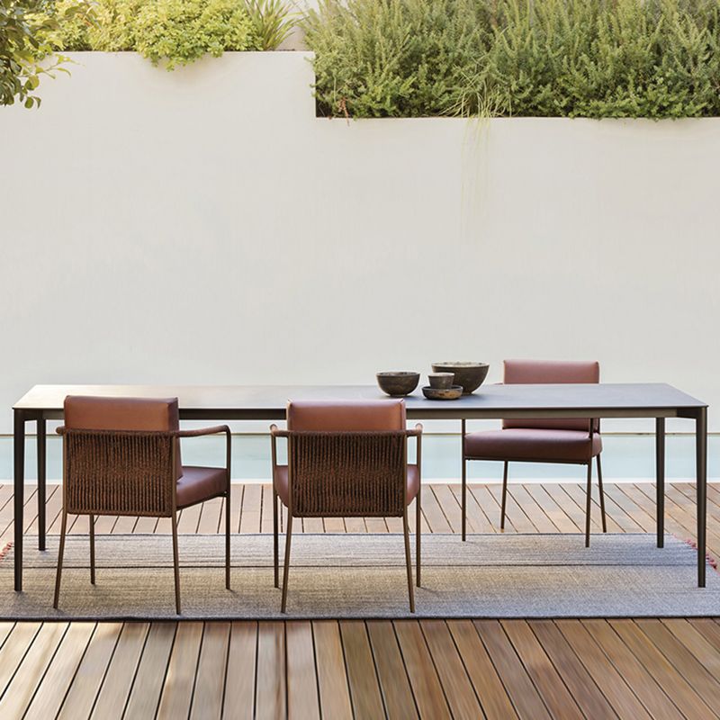 Rectangular Patio Dining Table Set 1/4/7 Pcs Metal Frame Patio Dining Table and Chairs