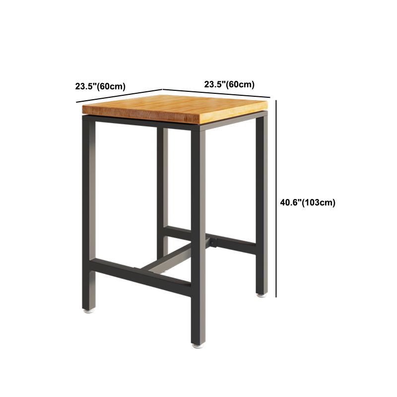 1/5/9 Pieces Industrial Iron Bar Table Set Pine Wood Bistro Set with Footrest