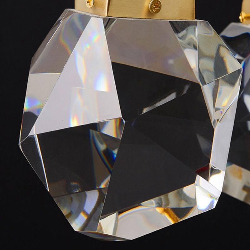 Geometric Hanging Light Fixtures Post-Modern K9 Crystal Ceiling Pendant for Stairwell