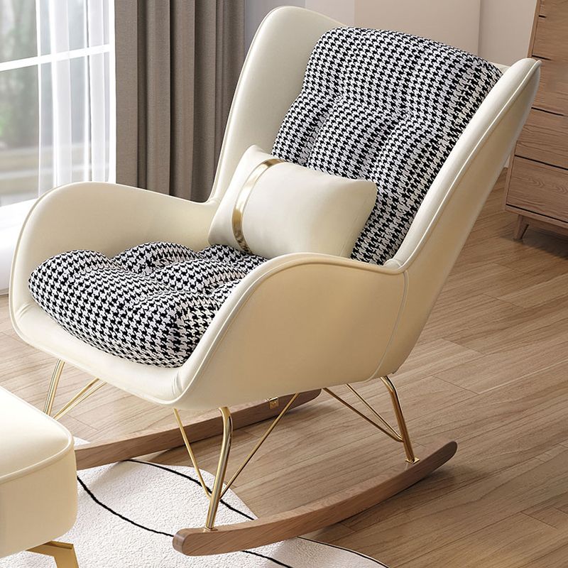 Modern Rocking Chair Pillow Detail Rocker Chair with Ottoman