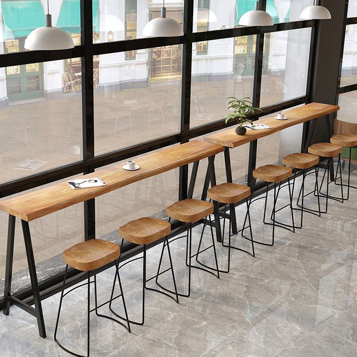 Luxurious Solid Wood Bar Table Set 1/4/5/9 Pieces Counter Table with Backless Stools