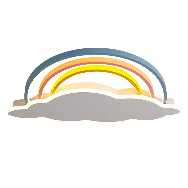 Luz empotrada de arco iris y nube, luz LED de montaje en techo multicolor de dibujos animados para dormitorio