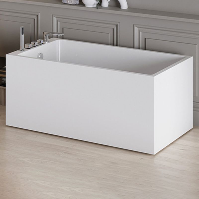 Contemporary Style White Acrylic Tub Rectangular Soaking Tub for Home