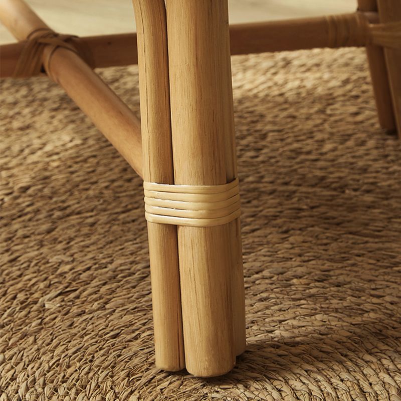 Solid Wood Lounge Chair Woven Back Side Chair for Living Room