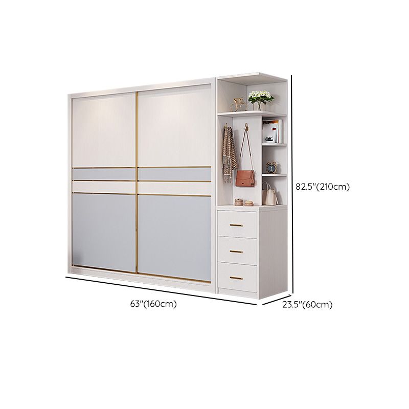 Bedroom Storage Cabinet Coastal Wooden Rectangle Wardrobe Armoire