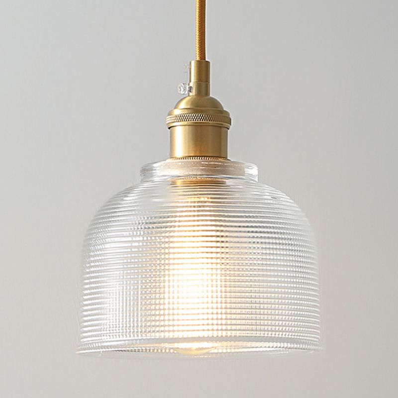 Kit di luce sospesa industriale in vetro trasparente a 1 luci a 1 lutto Luce per sala da pranzo