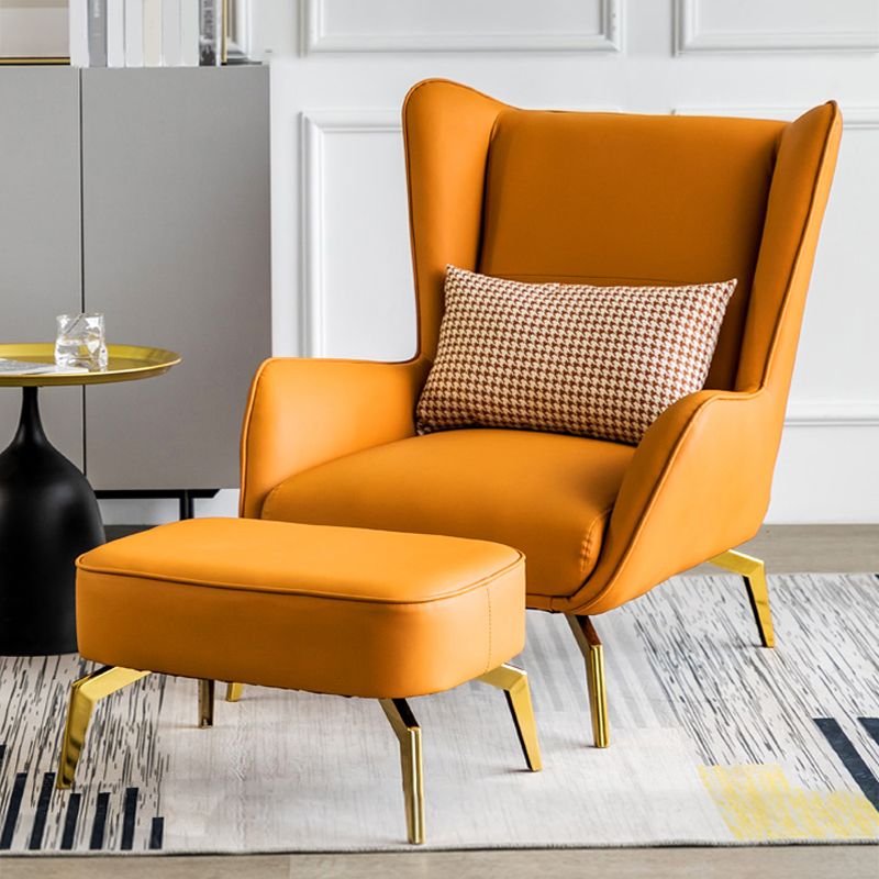 Solid Color Flared Arms Chair Basic Four Legs Chair for Living Room/Bedroom