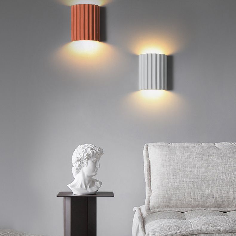 Moderne nordische Makkaronwand-Lampenharzzylindrisch 2-Licht-Wandleuchte für Innenräume