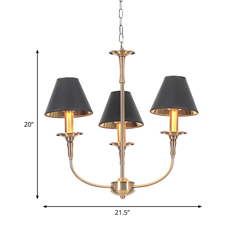 Tissu pendentif lustre effilé Contemporain 3/4/6 têtes Black and Gold suspendu plafonnier plafond