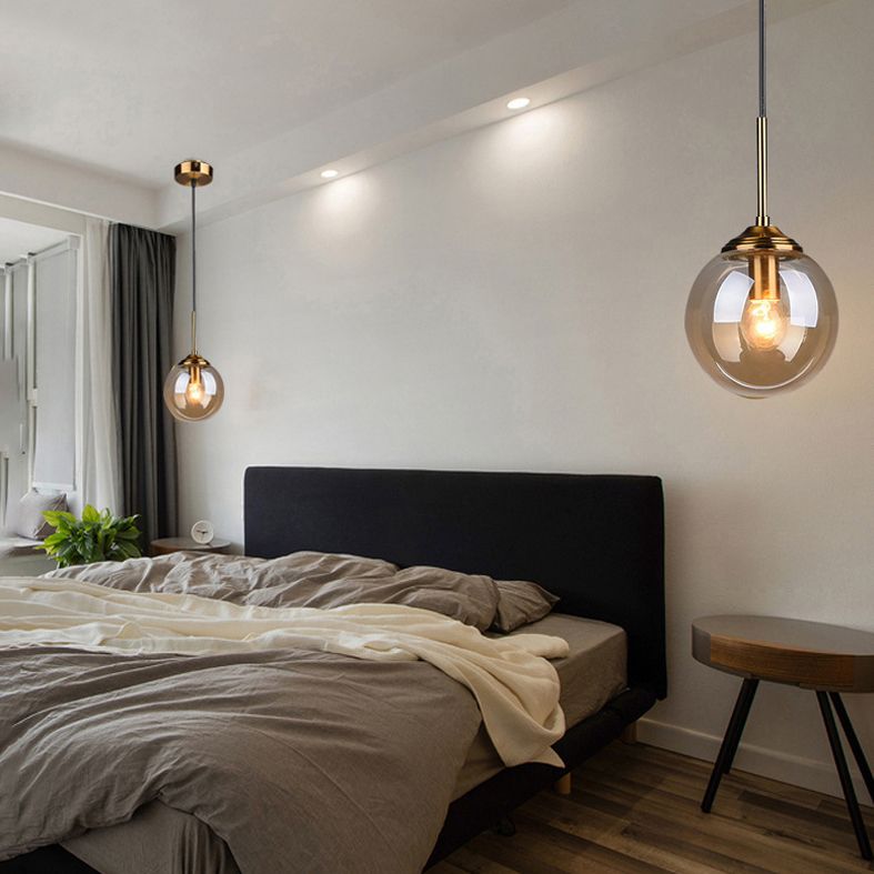 Globe Anhänger Deckenleuchte minimalistische Glasgehackbeleuchtung für Schlafzimmer