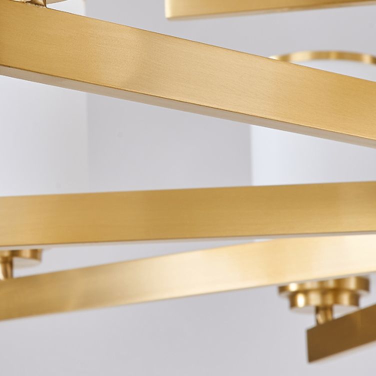 Modern Concise Pendant Light Metal Cylindrical Chandelier with Glass Shade