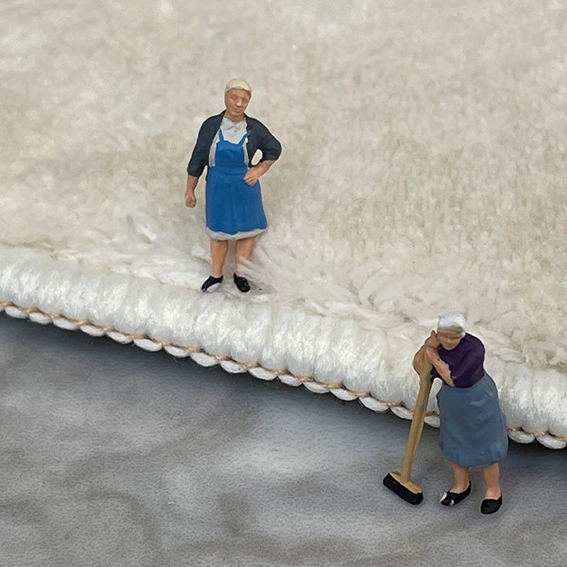 Color Block Nordic Rug White Polyester Indoor Rug Washable Rug for Drawing Room